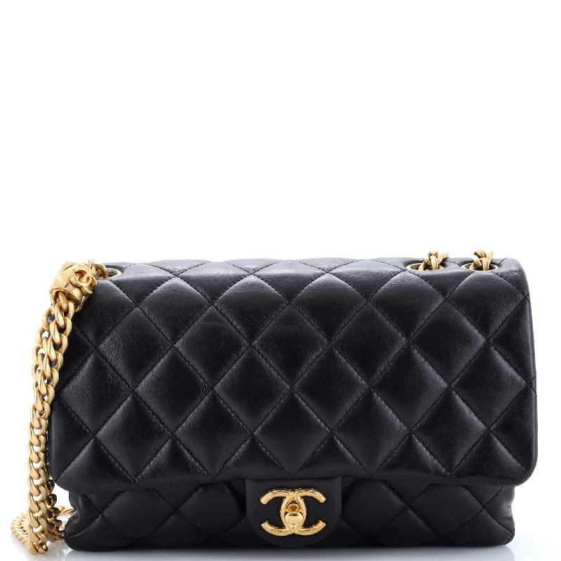 All Slide Long Flap Bag Quilted Lambskin Medium