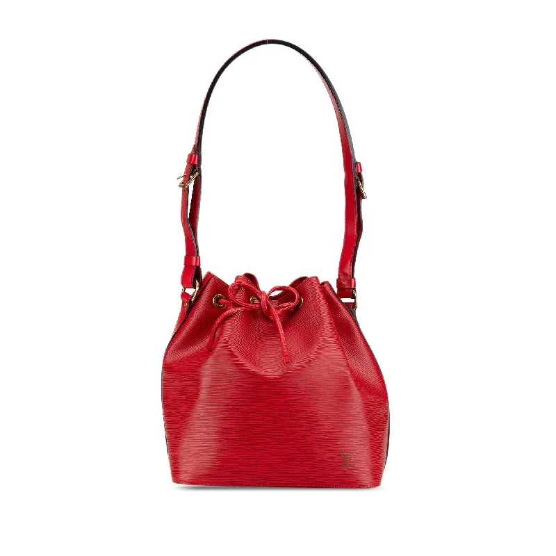 Red Louis Vuitton Epi Petit Noe Bucket Bag