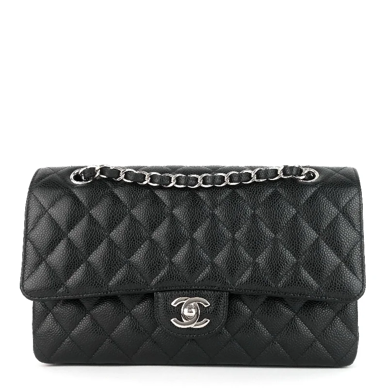 Double Flap Quilted Caviar Leather Bag