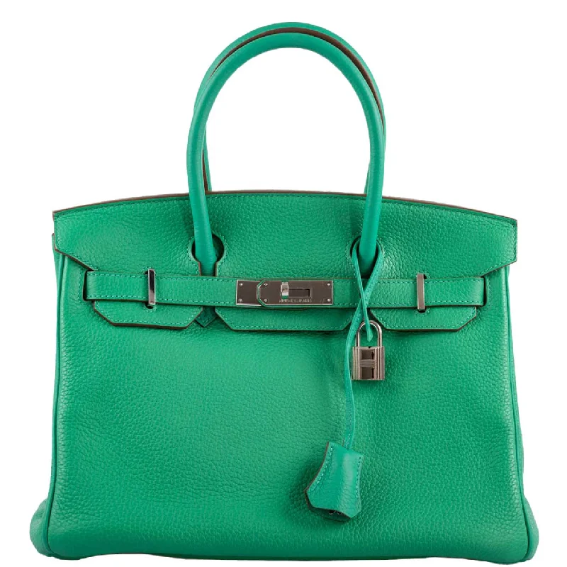 Hermès Birkin 30 Menthe Clemence with Palladium Hardware - 2012, P Square