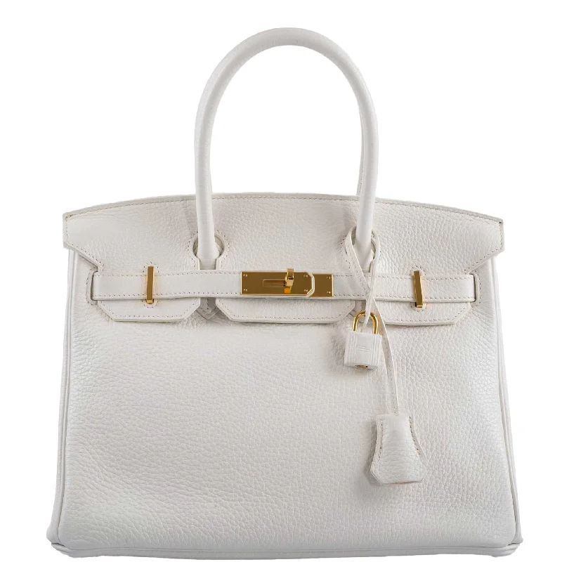 Hermès Birkin 30 White Clemence with Gold Hardware - 2016, X