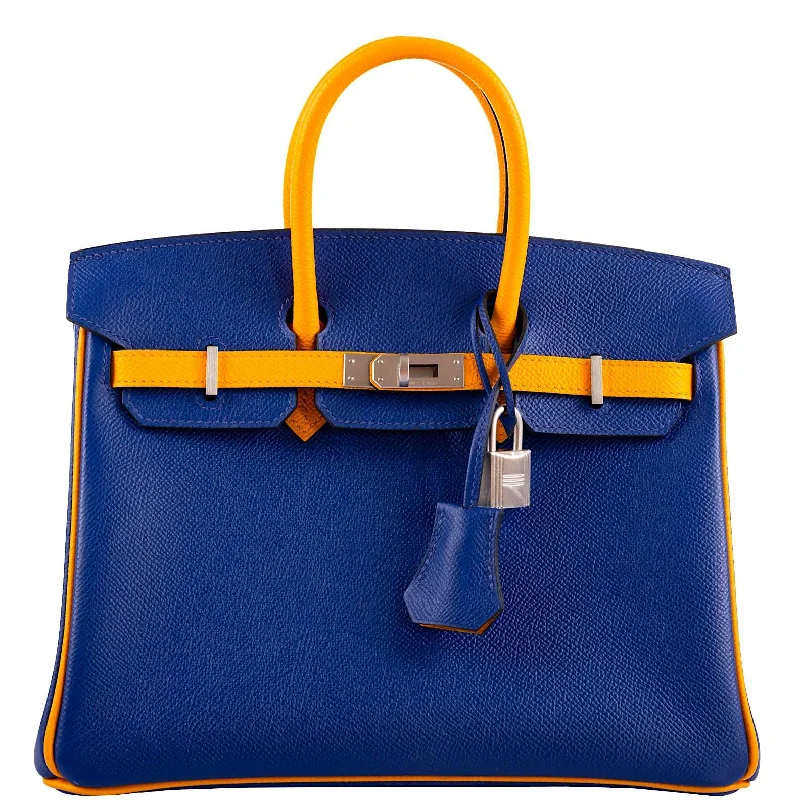 Hermès HSS Birkin 25 Jaune D’Or & Blue Electric Epsom Brushed Palladium Hardware - 2018, C